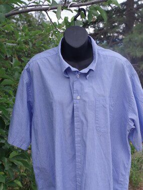 Men's Casual Button Down Pin Striped Shirt